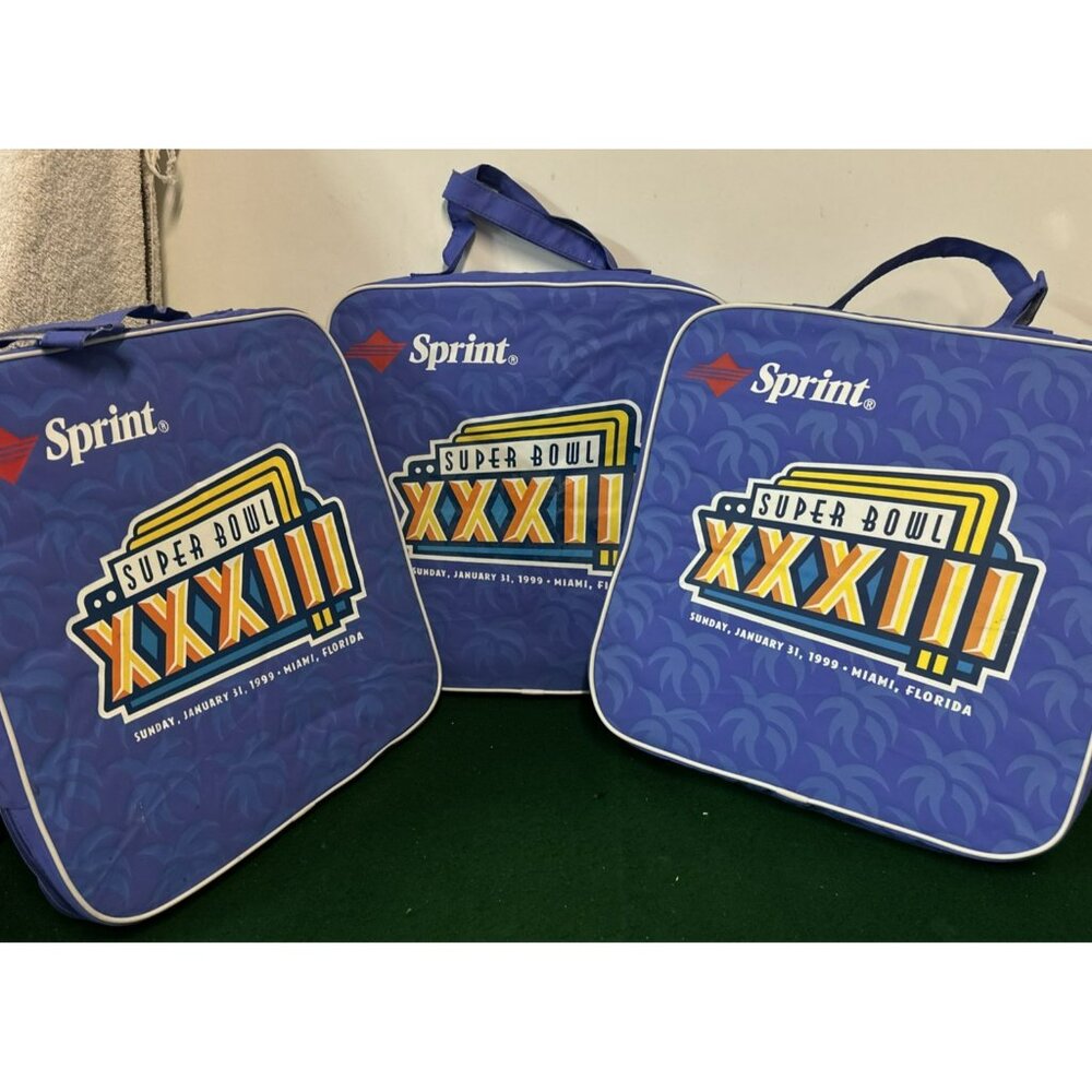 Super Bowl XXXIII  Stadium Seat Cushion Broncos Vs Falcons Lot Of 3 John Elway